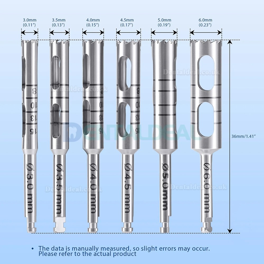 6Pcs/Set Dental Implant Bone Trephine Drill Kit